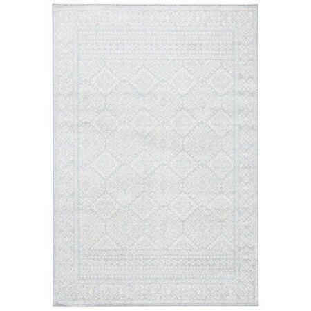 Flowers First 10 x 13 ft. Tulum Contemporary & VintageRectangle Area Rug Light Grey & Ivory FL2149447